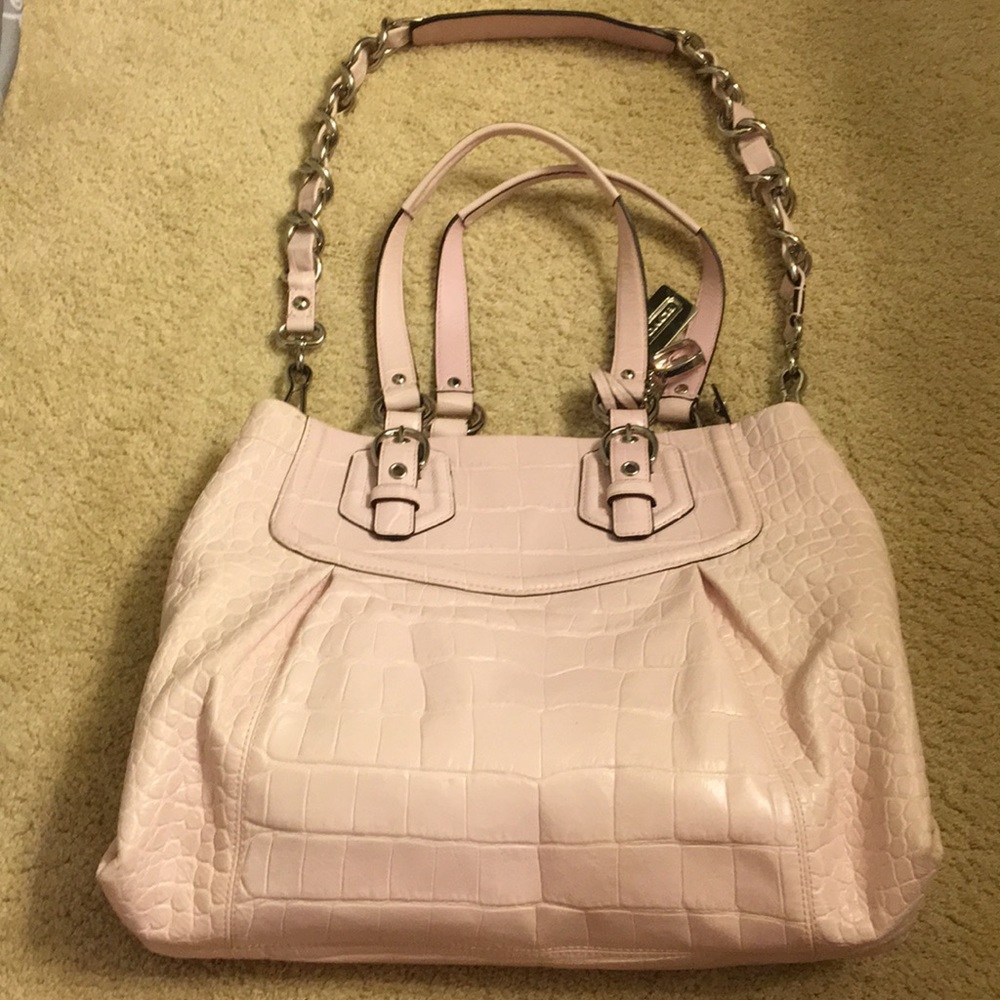 COACH Exotic Pink Madison Croc Carry-All 14601